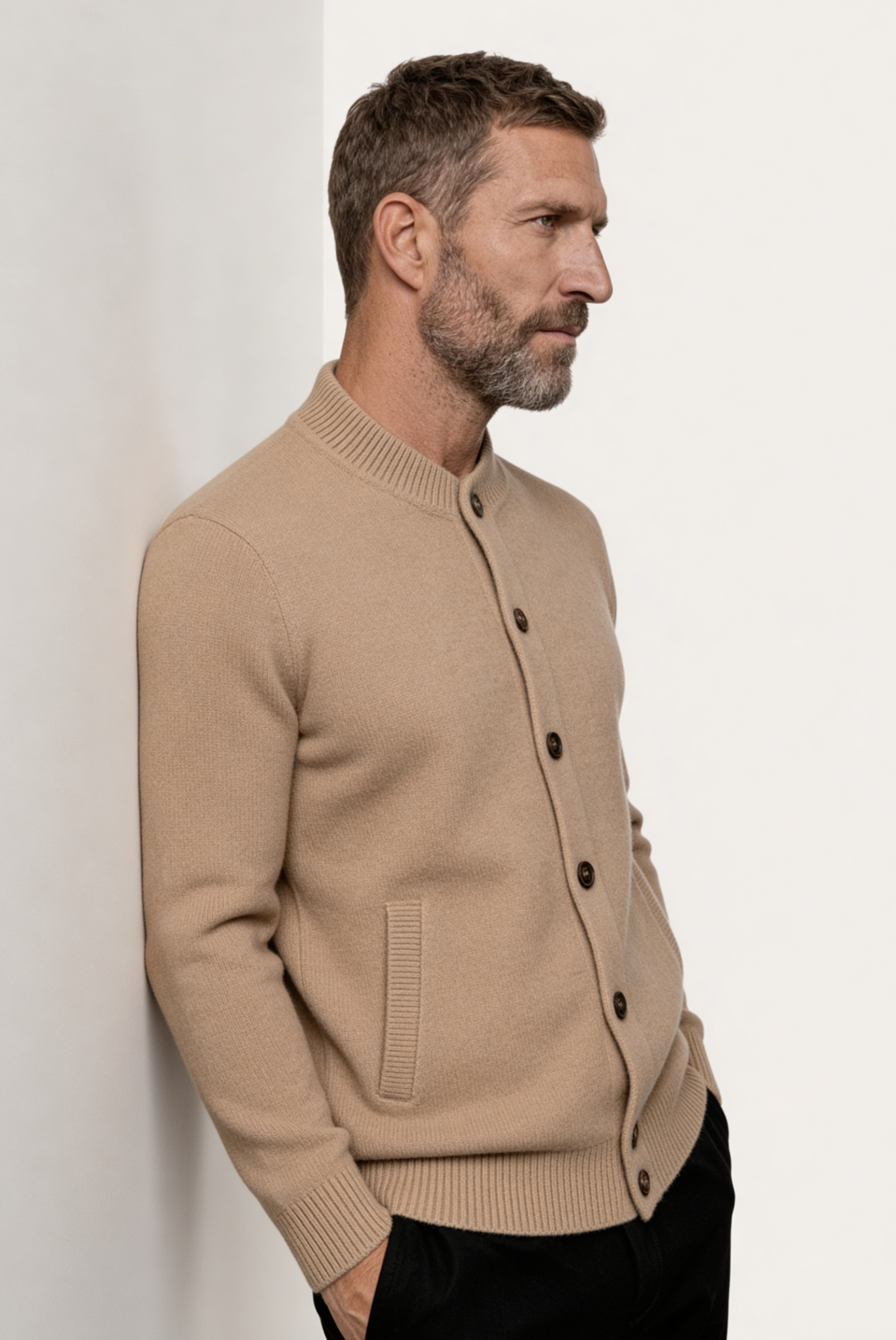 Cardigan de Cashmere Camelo