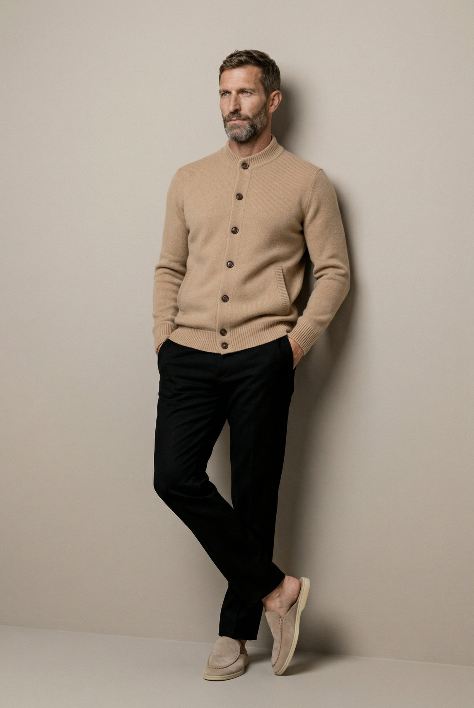 Cardigan de Cashmere Camelo