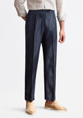 CALÇA COSTEIRA COM CORDÃO - Azul-Marinho