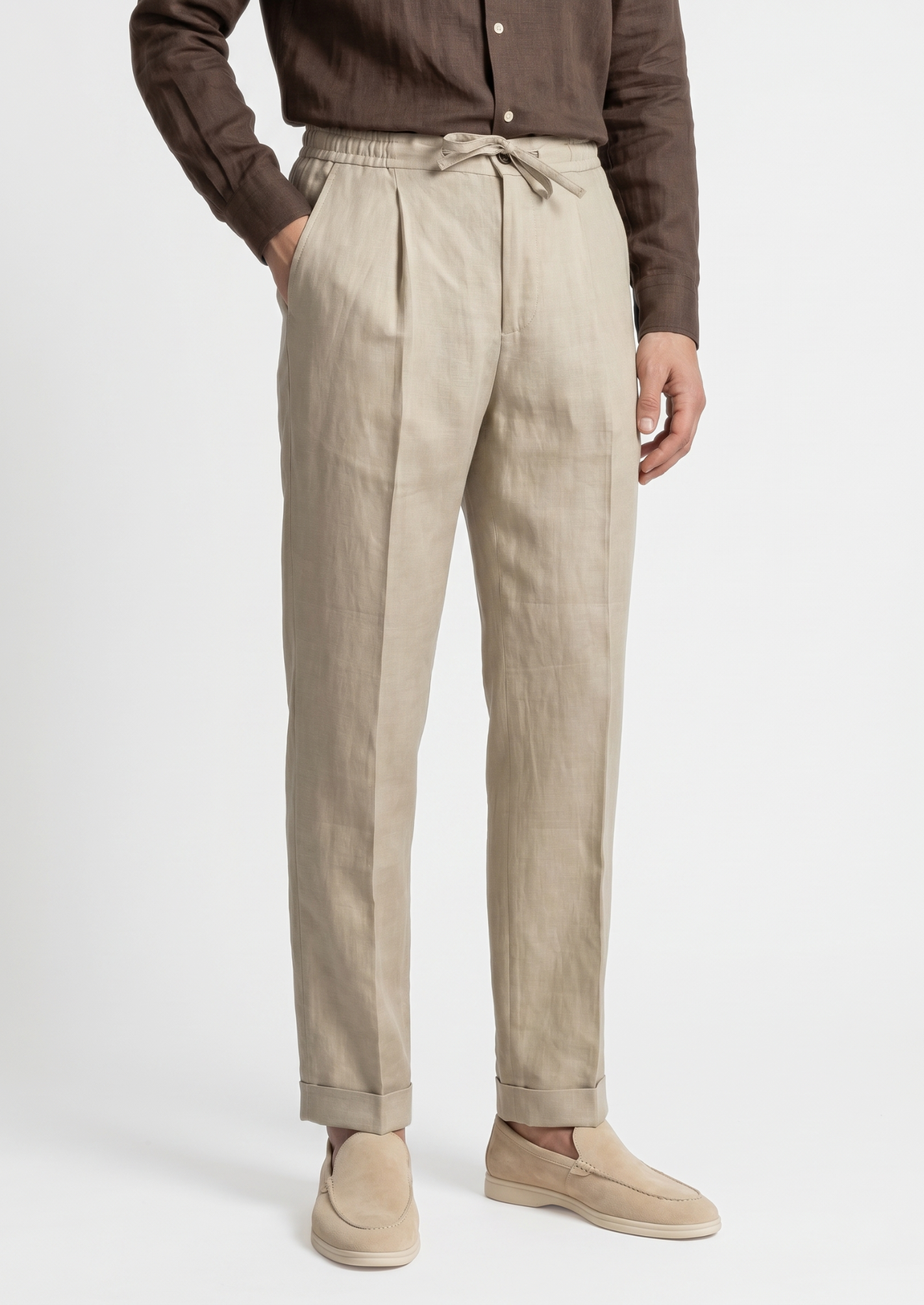 Calça Costeira com Cordão - Areia