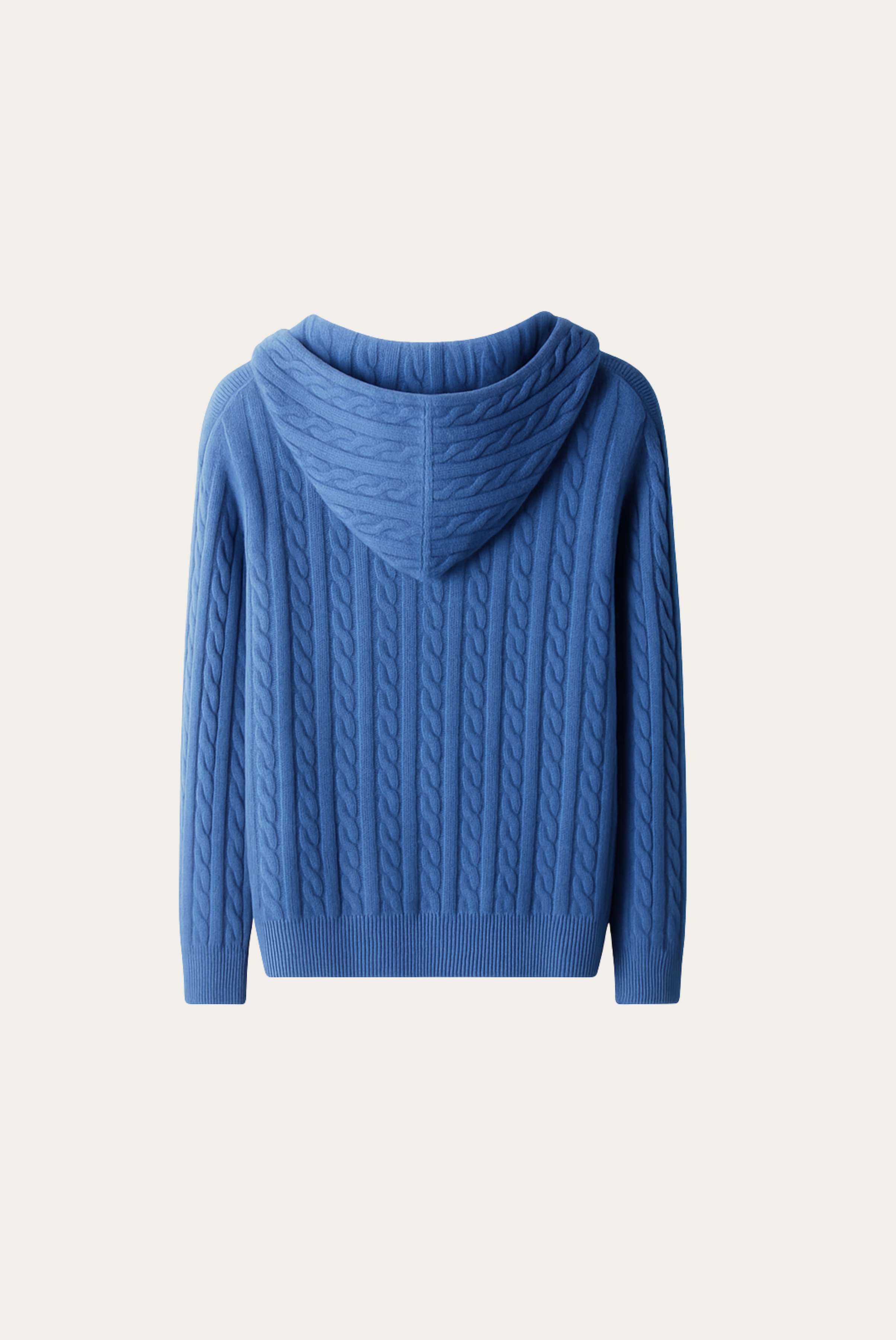 Jaqueta de Cashmere com Zíper Azul