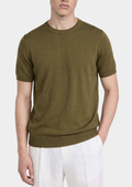 Camiseta Essencial Verde-Oliva de Tricô Gola Careca