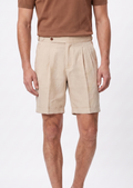 Shorts SEASIDE Plissado de Linho Areia