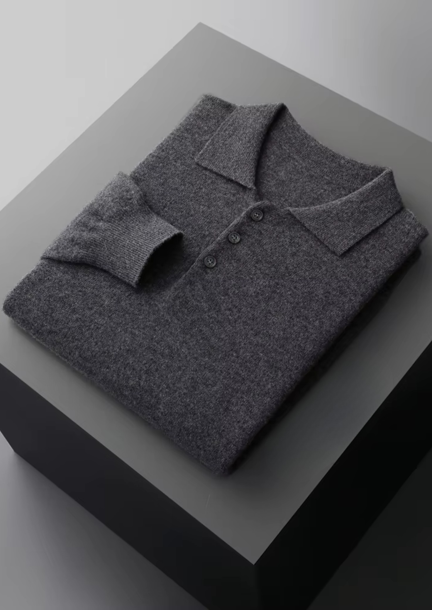 Polo Suéter Clássico em Lã Merino Extrafina Pura