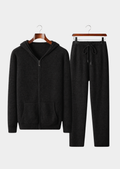 CONJUNTO ARVO EM LÃ MERINO PURA EXTRAFINA PRETO