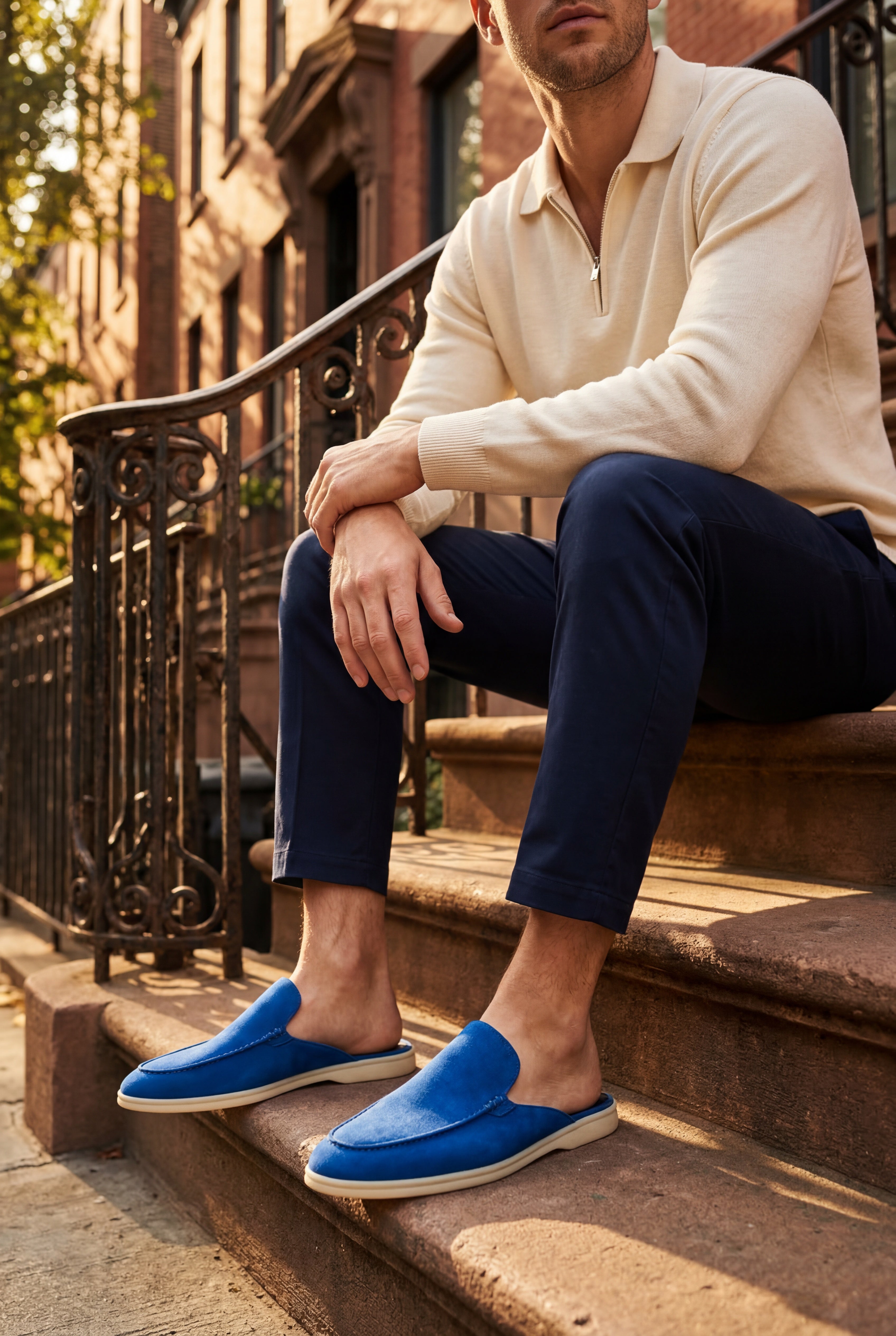 Marine Blue Nina Mule