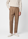 Calça Costeira Plissada Tuscany - Caramelo