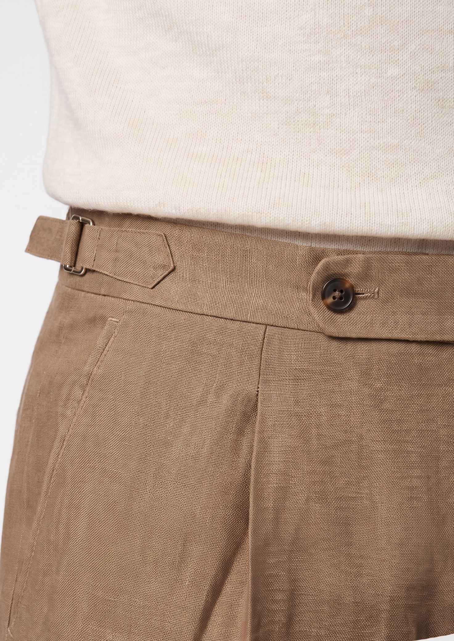 Calça Costeira Plissada Tuscany - Caramelo