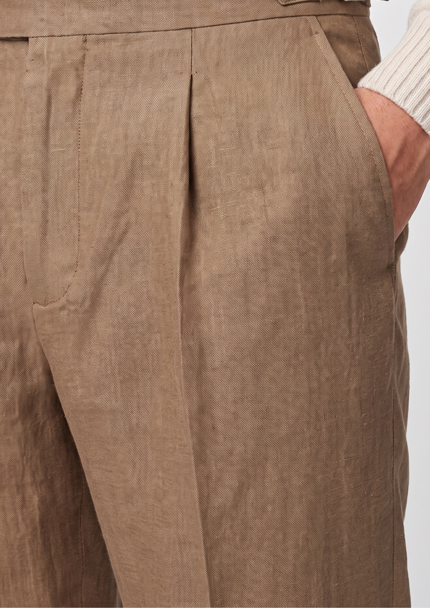 Calça Costeira Plissada Tuscany - Caramelo