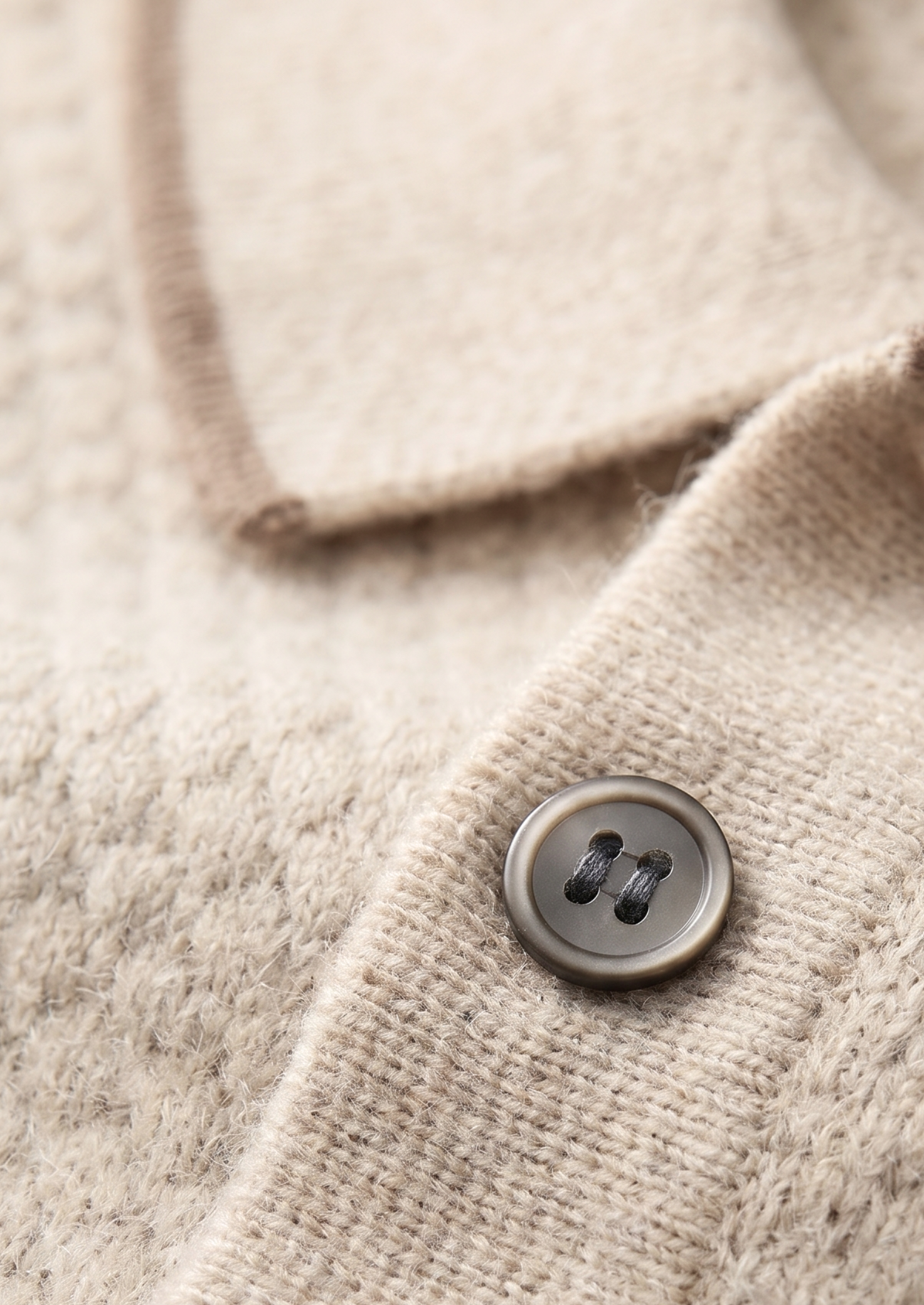 Polo Bicolor Marfim em Cashmere Premium