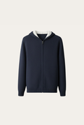 Cardigan de Cashmere Drapeado Azul-Marinho