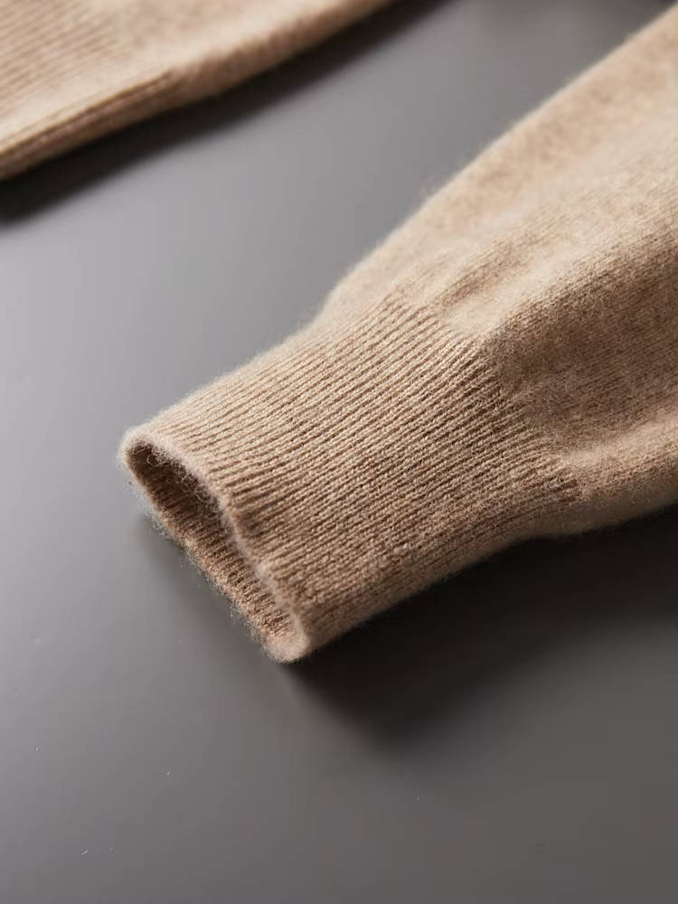 Moletom Leisure Bege em Lã Merino Extrafina Pura