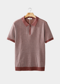 POLO ZÍPER TEXTURA GEOMÉTRICA ROSA ANTIGO