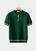 POLO ZÍPER TEXTURA ZIGUEZAGUE VERDE