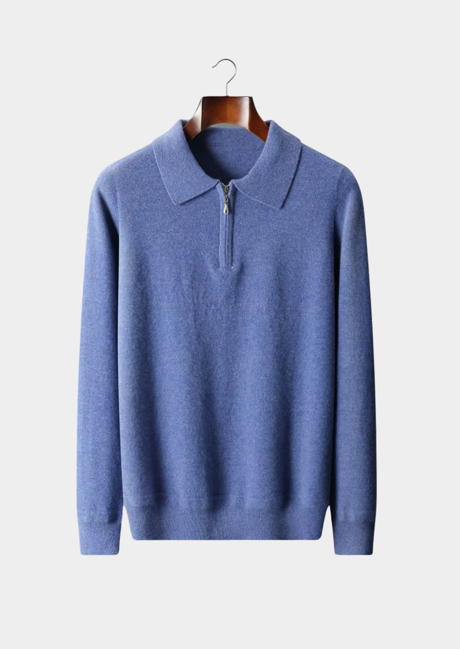 Polo Meio Zíper em Lã Merino Extrafina Pura