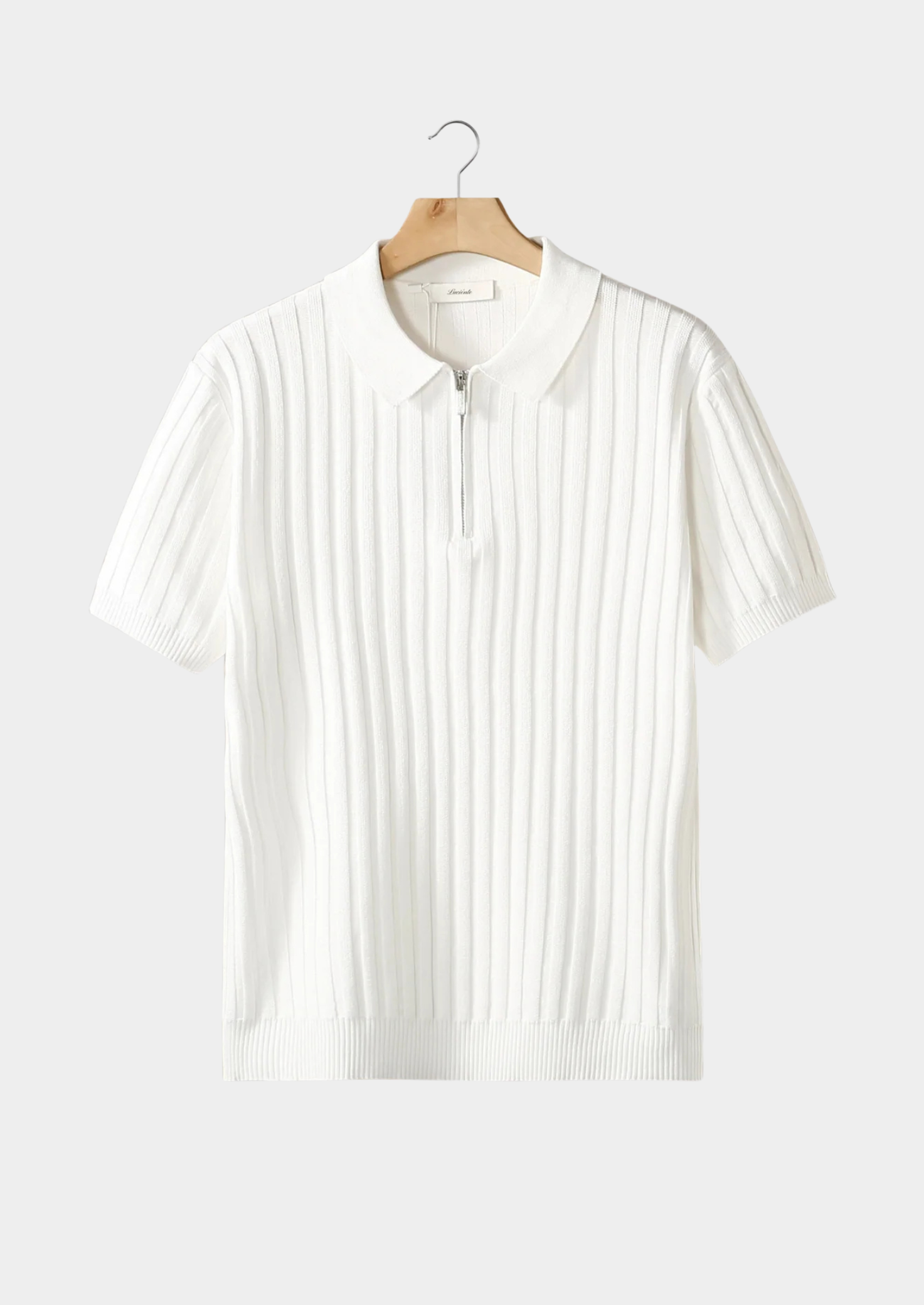 Polo Canelada com Zíper Branca