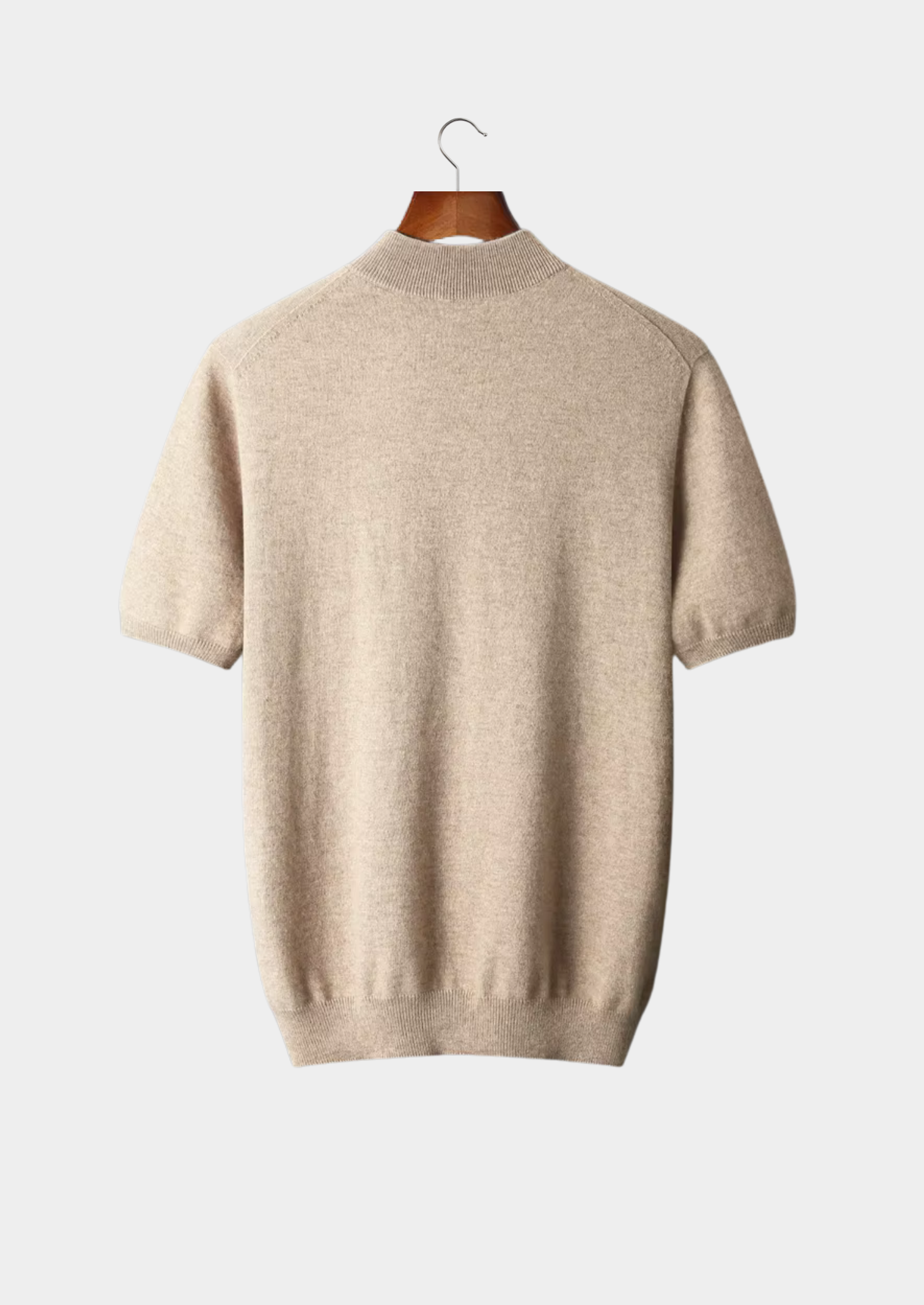 Camiseta Gola Alta em Cashmere Premium