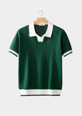 Polo Texturizada com Contraste Verde