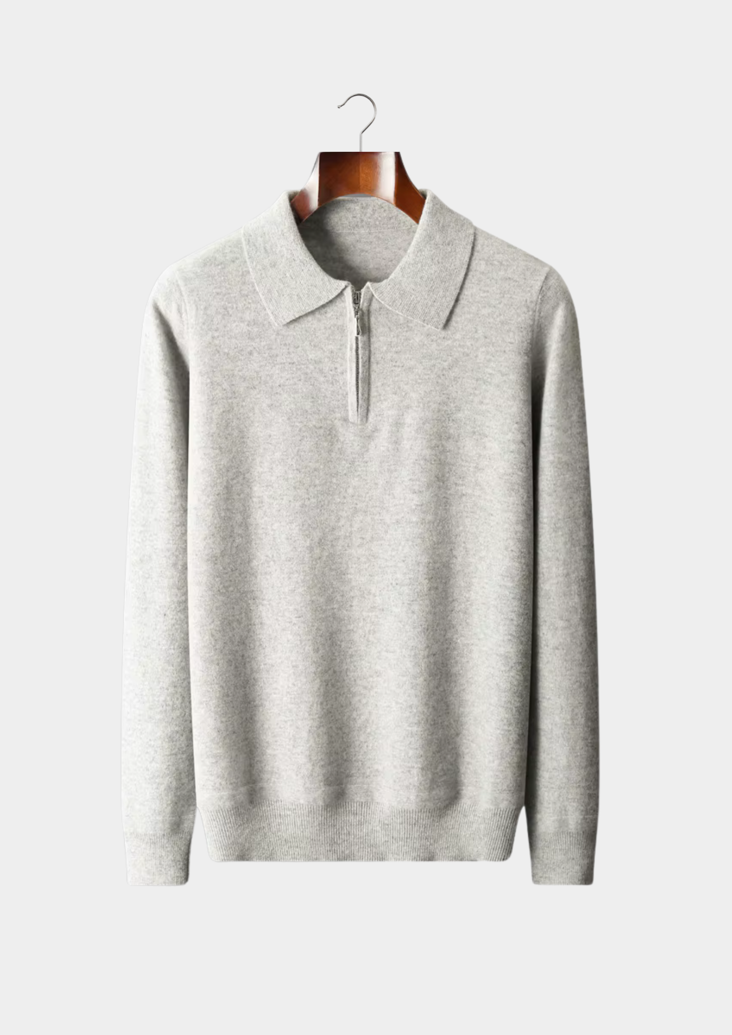Polo Meio Zíper em Lã Merino Extrafina Pura
