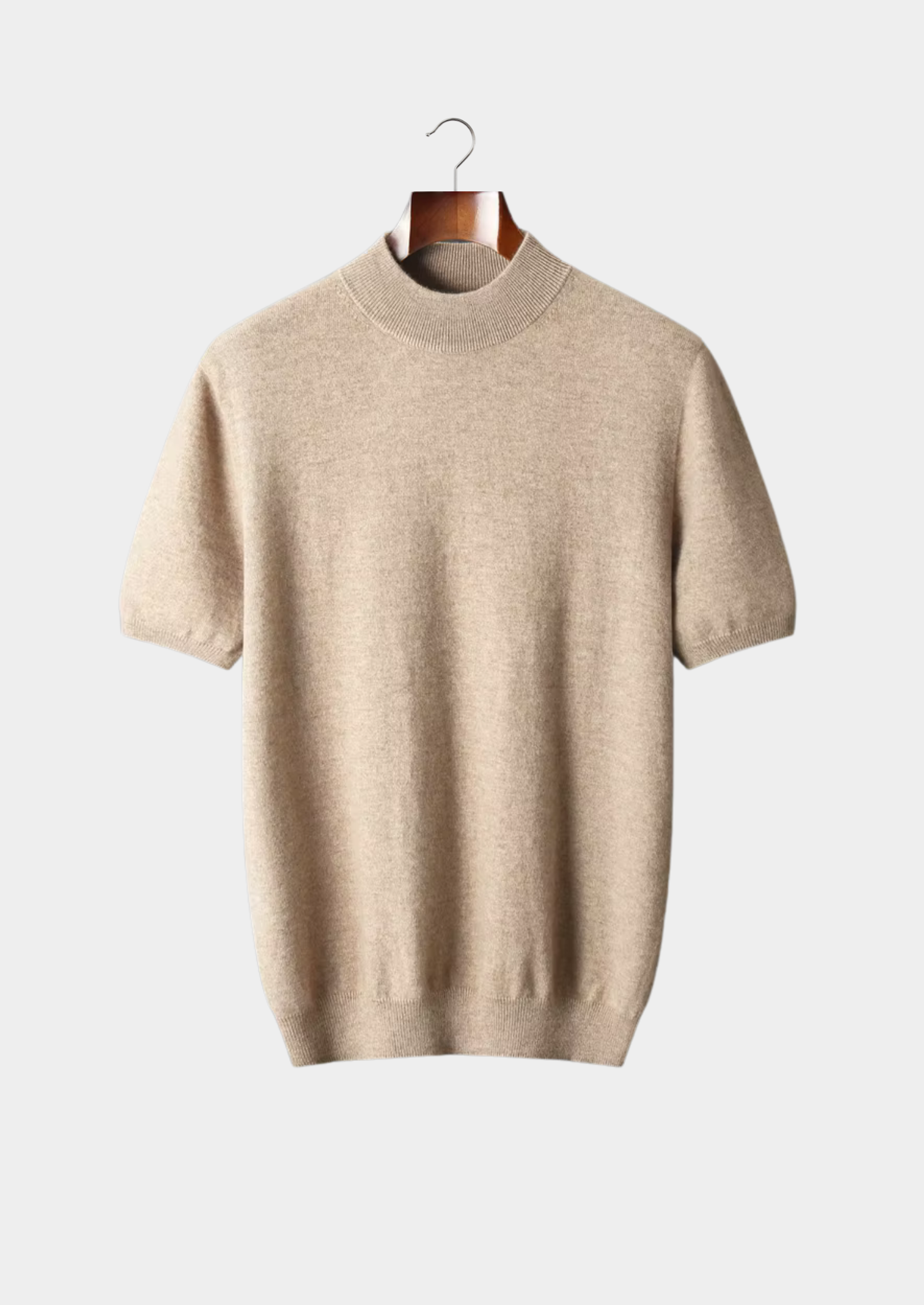 Camiseta Gola Alta em Cashmere Premium