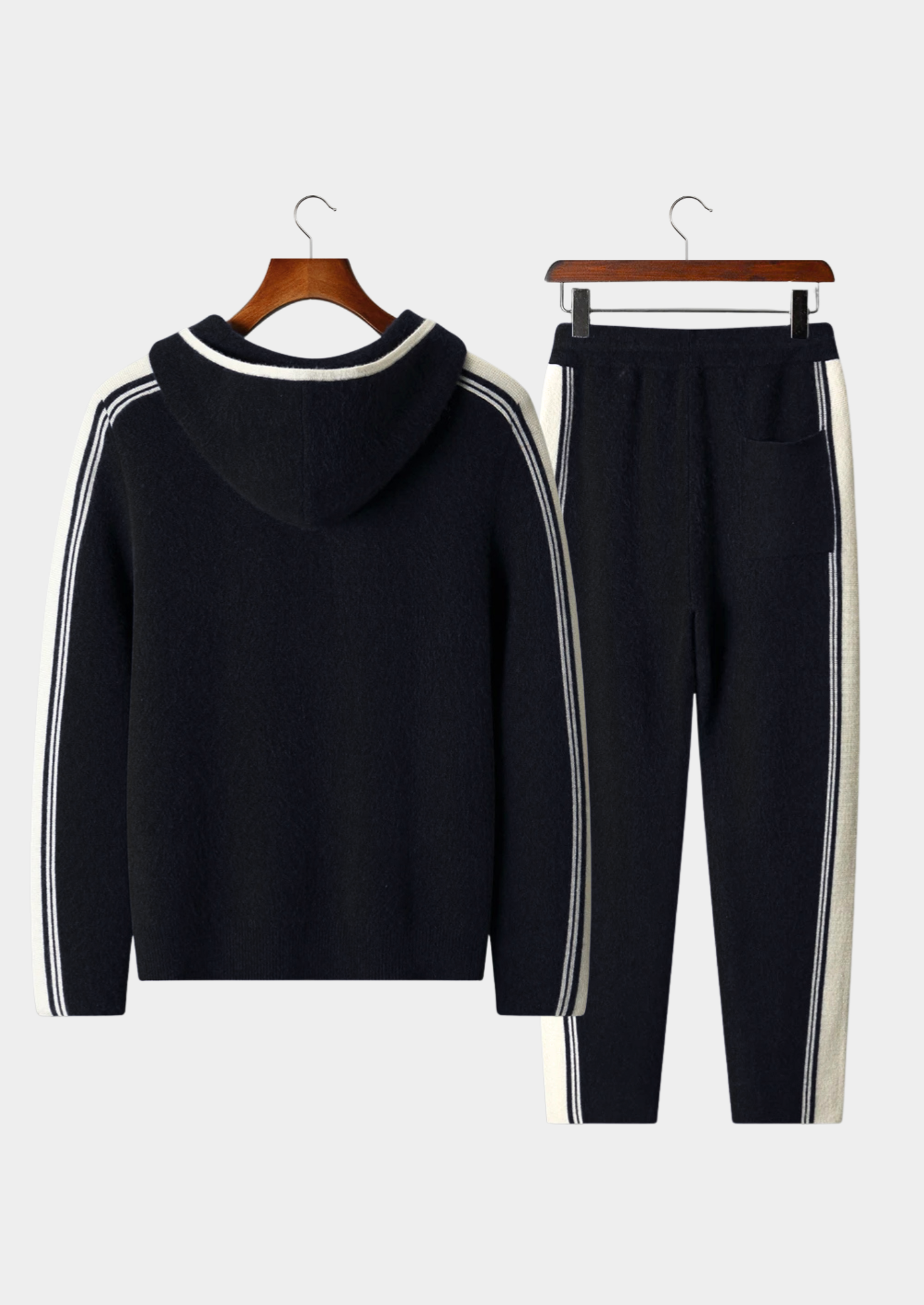 CONJUNTO DAMIEN EM LÃ MERINO PURA EXTRAFINA PRETO
