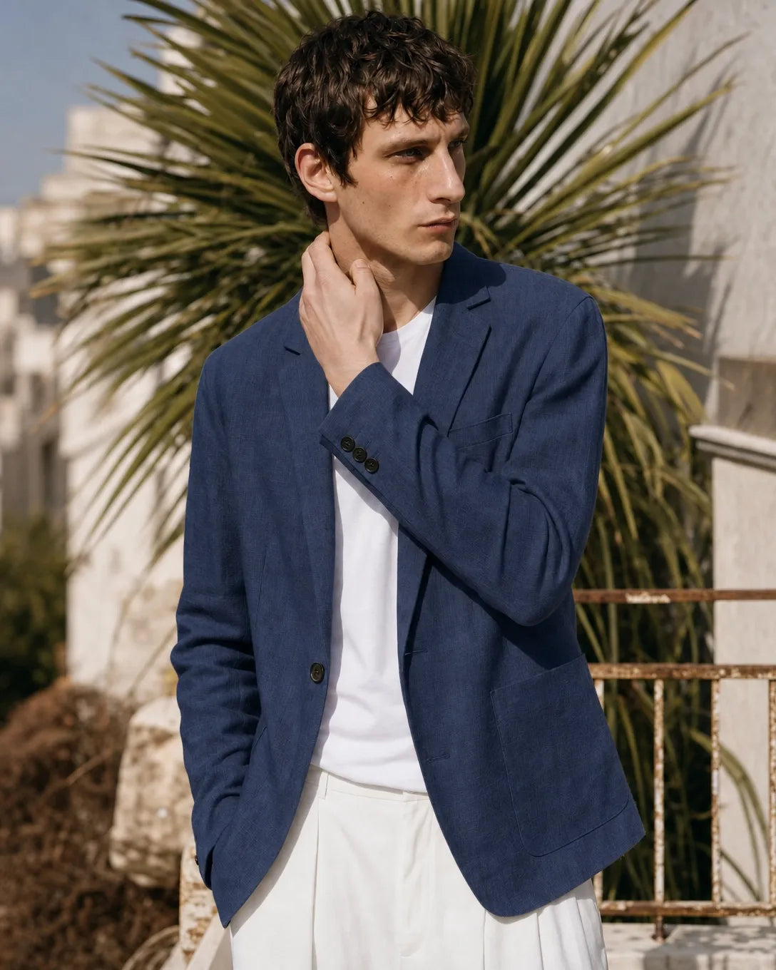 Nina Soft Suade Blazer - Dark Blue
