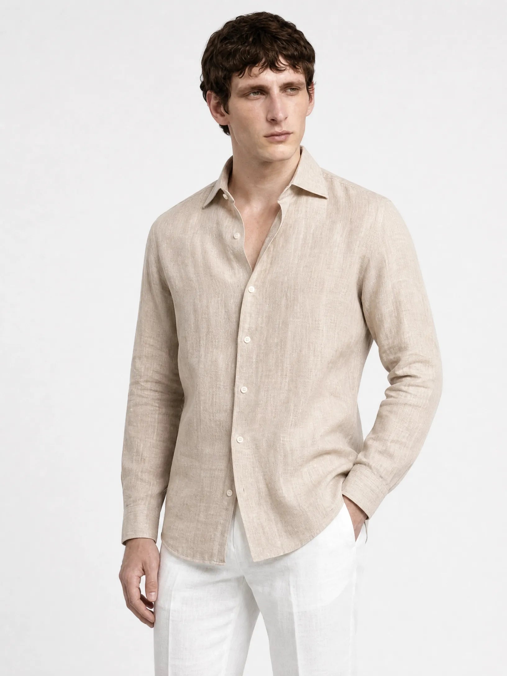 Leonina Linen Shirt — Natural Linen