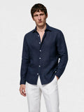 Leonina Linen Shirt — Navy