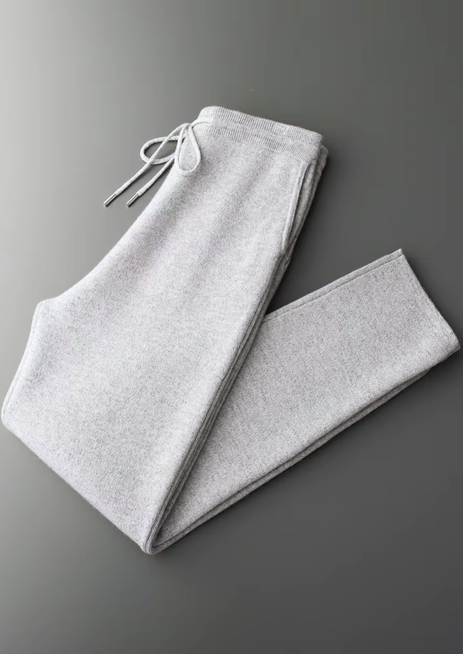 CONJUNTO SAVRO EM LÃ MERINO PURA EXTRAFINA CINZA CLARO